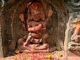 Kathmandu Changu Narayan 14 Bhairab At the far left side of Changu Narayan is a shrine to Bhairab, a fierce manifestation of Vishnu.